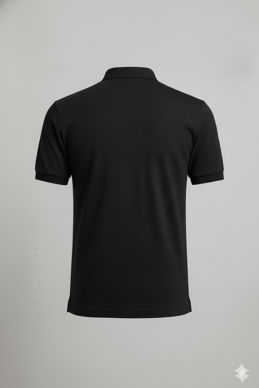 Premium honeycomb Black Polo T-shirt