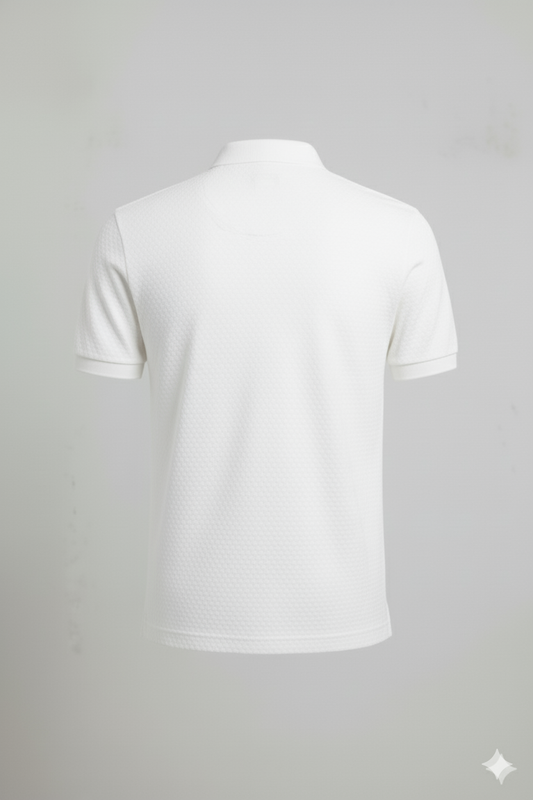 Men's Classic White honeycomb Polo Shirt